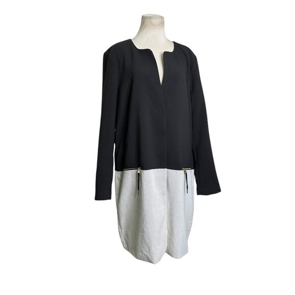 METAPHOR Black Cream Retro Remix Color Blocked Coat Size XL - Picture 9 of 14